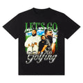 Let's Go Golfing T-Shirt! Cotton Casual Crew Neck Slim-fitting Plain Floral Striped Black Menswear Outfit   3000 BC...