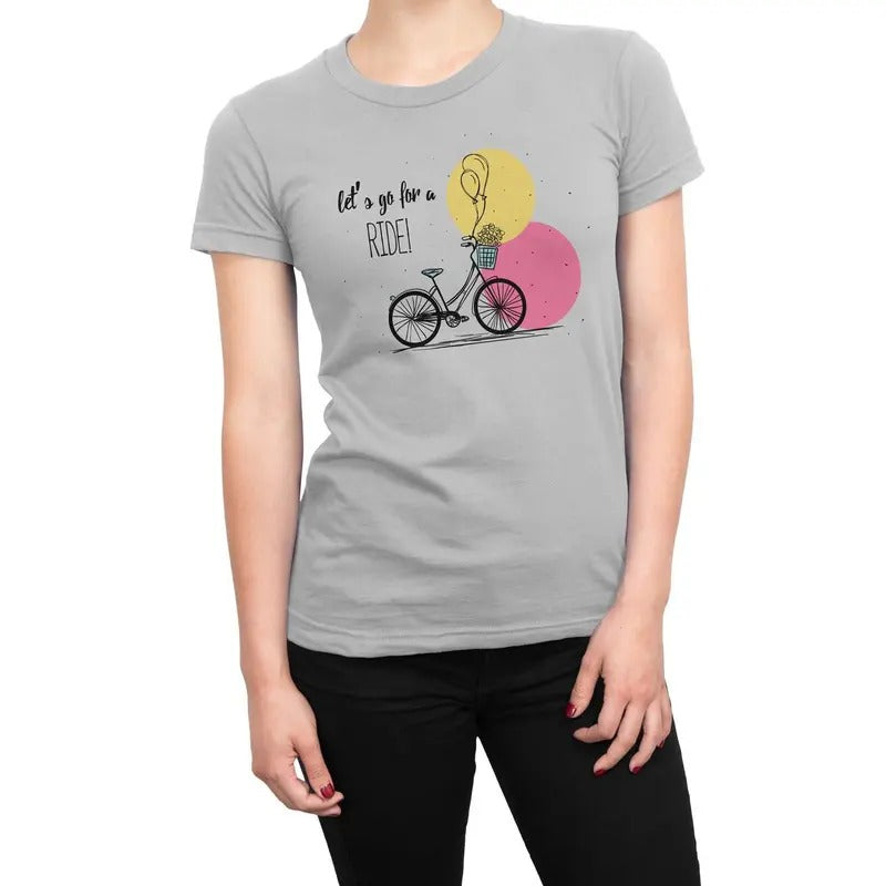 Let's Go for a Ride Bicycle Women's T-Shirt Casual Crewneck Hoodie, Sweatshirt | RetroVerseTees.com
