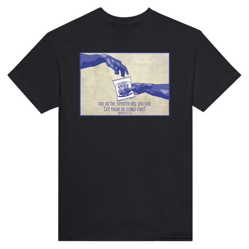 Let there be scampi fries - Heavyweight Unisex Crewneck T-shirt Best Price Hoodie, Sweatshirt | RetroVerseTees.com