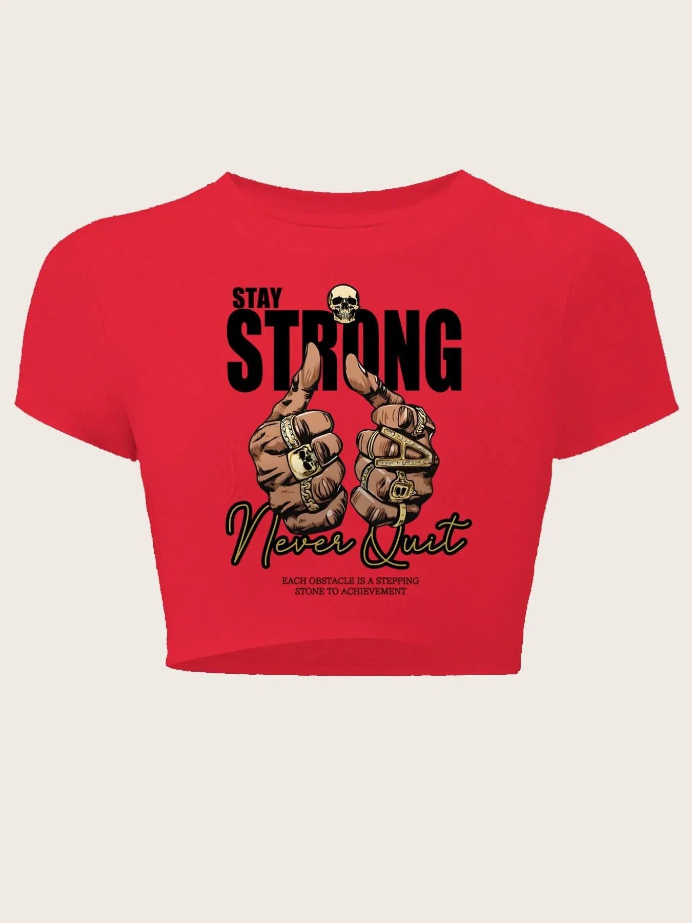 Women'WB shield Tiger / Letter & Hand Print Round Neck Crop Tee, Y2k Trendy Casual Short Sleeve T-shirt for Daily Wear,...