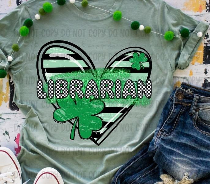 Librarian Clover Heart DTF Transfers - THIS IS NOT A SHIRT Hoodie, Sweatshirt | RetroVerseTees.com