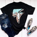 Lightning Cow Skull Graphic Tee Hoodie, Sweatshirt | RetroVerseTees.com