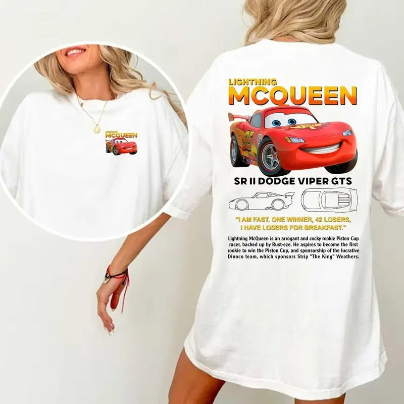 Lightning McQueen T-Shirt DRG, Couples Car Sweatshirt DRG Comfort Womenswear Hoodie | RetroVerseTees.com