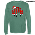 Lights & Hat Santa Outfit Monogram Long Sleeve Comfort Colors T-Shirt 'NLB' Hoodie, Sweatshirt | RetroVerseTees.com
