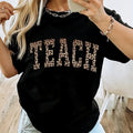 Lightsaber brand - Shirt with "TEACH" Red plumber brand Leopard Print Pattern Hoodie, Sweatshirt | RetroVerseTees.com