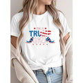Lightsaber brand - Shirt with Patriotic "Swoosh'Bat brand WB shield Trump Girl" Slogan Gunpla brand Lightsaber brand