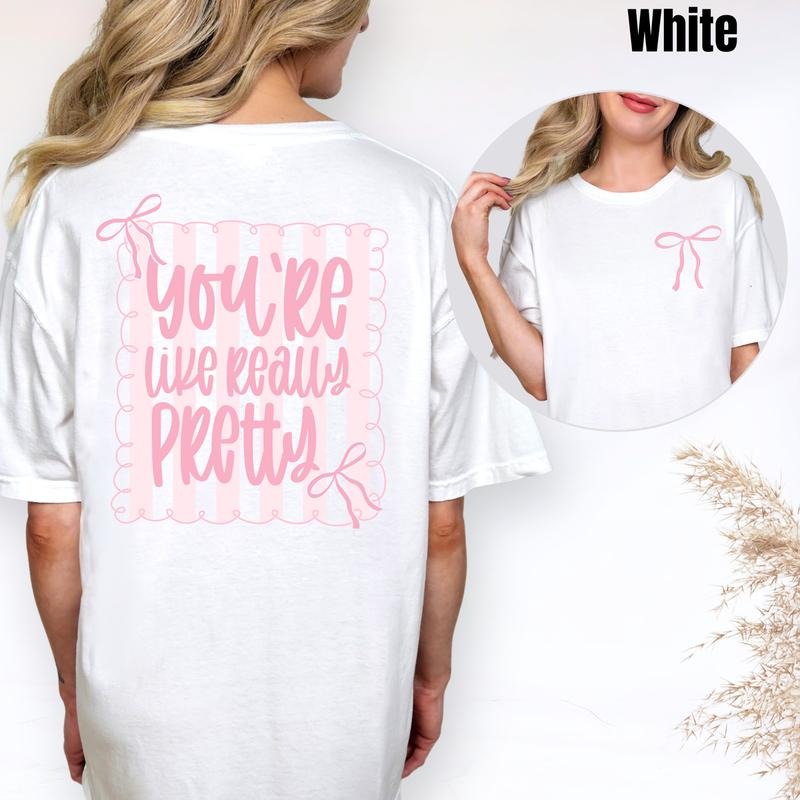 Like Really Pretty Coquette Comfort Colors T-Shirt 'NLB' Hoodie, Sweatshirt | RetroVerseTees.com