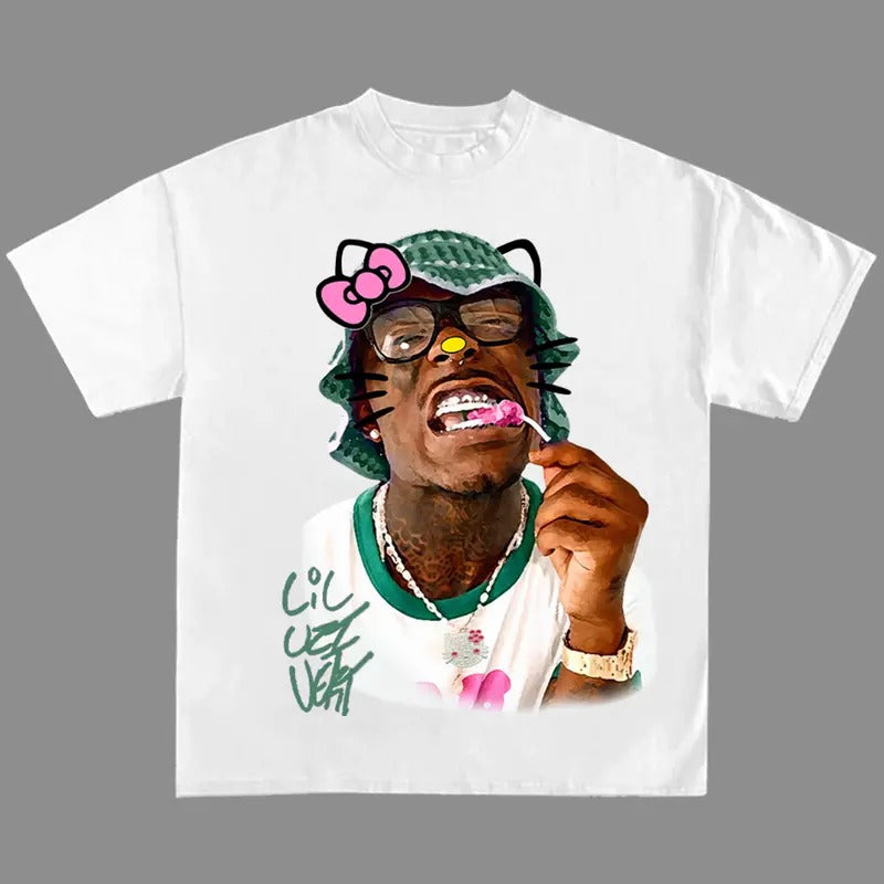Lil Uziii Green Kitty Rap Tee Shirt Cute Y2k Shirt Top Womenswear Underwear Streetwear Hoodie, Sweatshirt