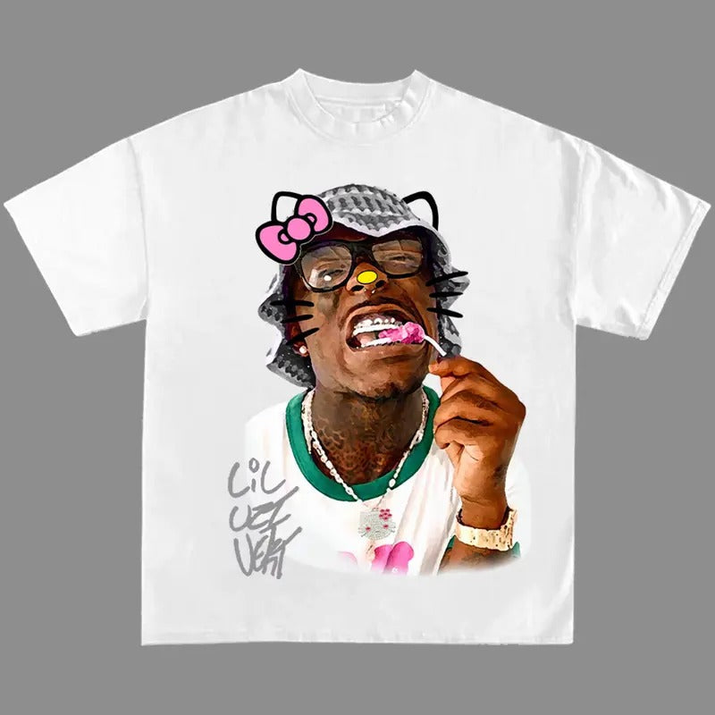 Lil Uziii Grey Kitty Rap Tee Shirt Cute Y2k Shirt Top Womenswear Hoodie, Sweatshirt | RetroVerseTees.com