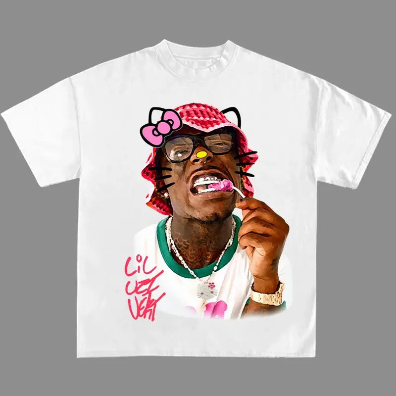 Lil Uziii Red Kitty Rap Tee Shirt Cute Y2k Shirt Top Womenswear Hoodie, Sweatshirt | RetroVerseTees.com