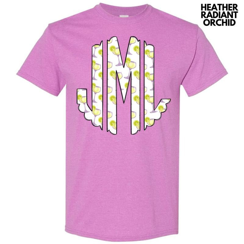 Lime Margaritas Monogram Gildan Short Sleeve T-Shirt 'NLB' Hoodie, Sweatshirt | RetroVerseTees.com