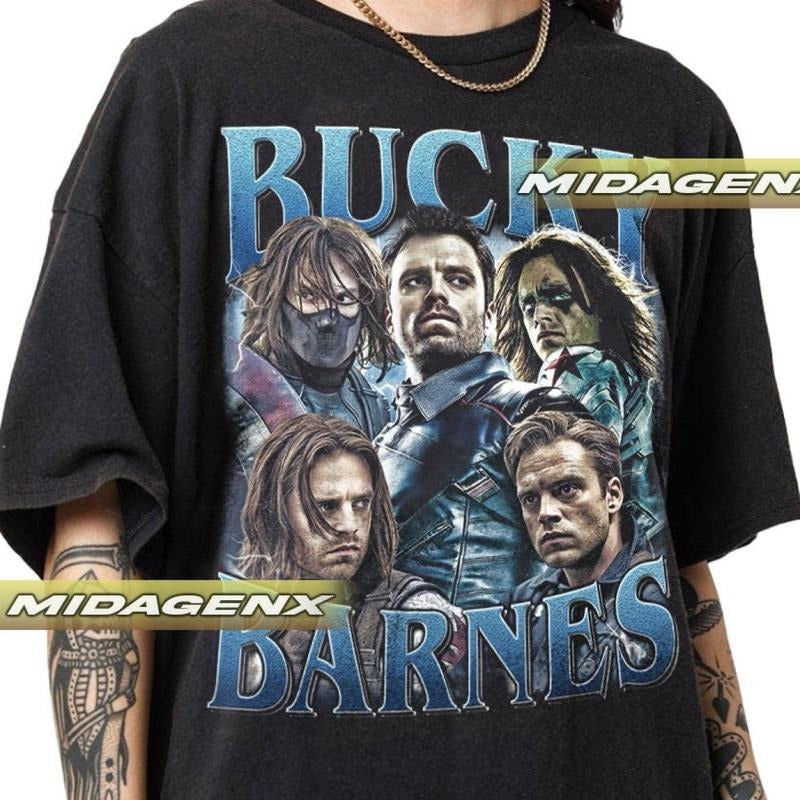 Limited Buckyy Barnes Sebastian Stan Vintage T-Shirt, Gift For Women and Man Unisex T-Shirt, Laid-Back Vibe, Always in...