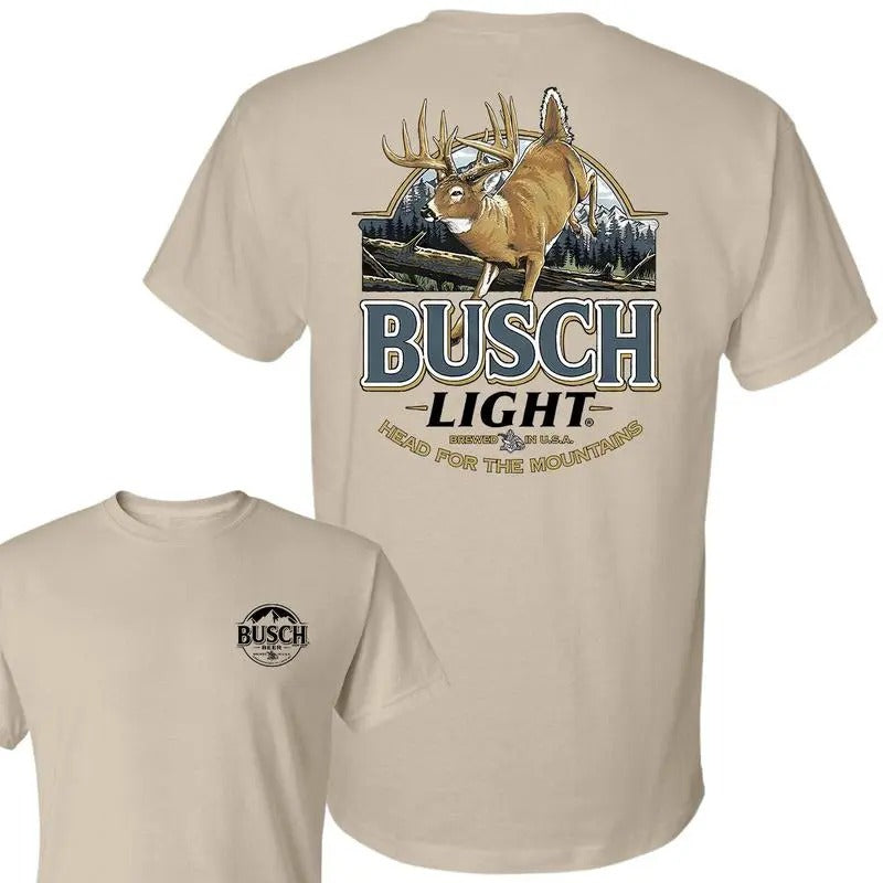 Limited Busch Light Deer Label Double Side Shirt, For Men, For Women Menswear T-Shirt Top Small Hoodie, Sweatshirt