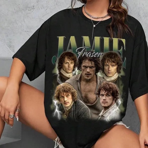 Limited Jamie Fraser Outlander Vintage T-Shirt, Gift For Women and Man Unisex T-Shirt Oversized Top Womenswear Original...