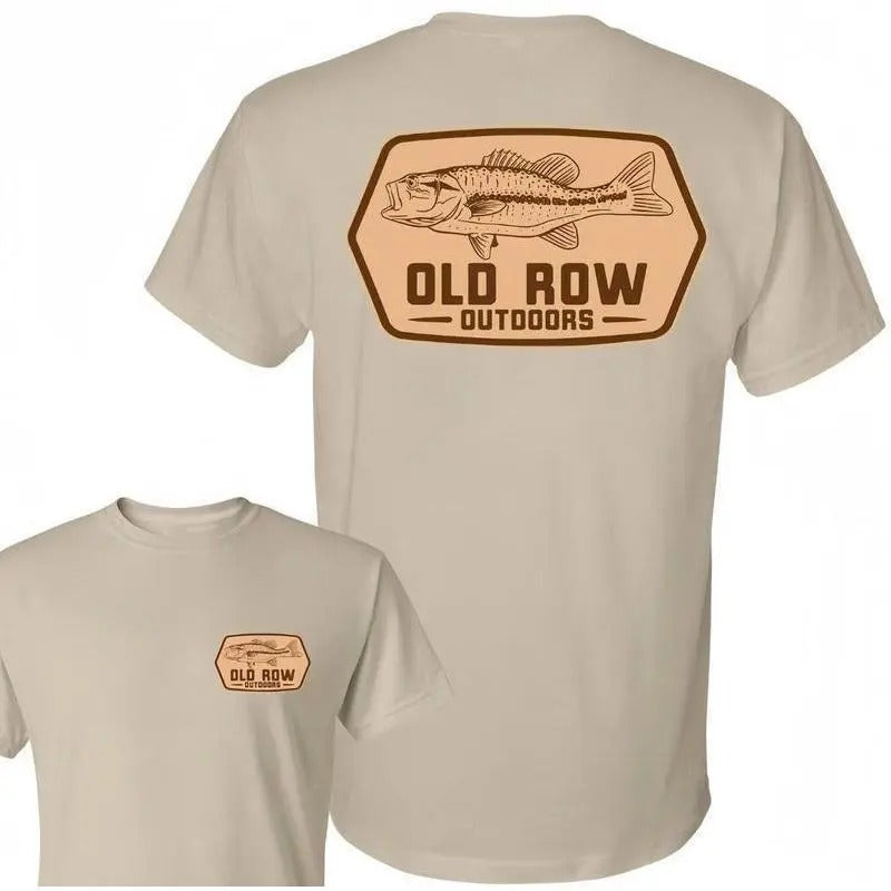 Limited Vintage Out Row Outdoors Fishing Bass T-shirt, Ideal Gift for Father's Day, Gift for Dad, for Mom Classic Cotton...
