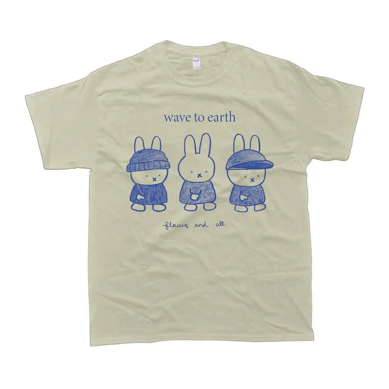 Limited Wave to Earth Miffy Family Funny Meme Unisex Cotton Graphics T-shirt Classic Menswear Hoodie, Sweatshirt
