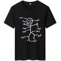 Line GA T-Shirt Cartoon TNF & Letter Print Round Neck T-Shirt Simple Gunpla brand Interesting Summer Casual Comfortable...