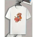 Lion Dance Print, Men's Graphic T-shirt, Casual Comfy Tees For Summer, Mens Clothing Made in USA Hoodie, Sweatshirt