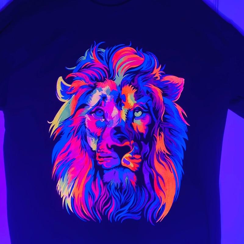 Lion abstract T-shirt Black Cotton Casual Hoodie, Sweatshirt | RetroVerseTees.com