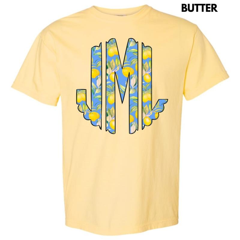 Lively Lemons Monogram Comfort Colors T-Shirt 'NLB' Hoodie, Sweatshirt | RetroVerseTees.com