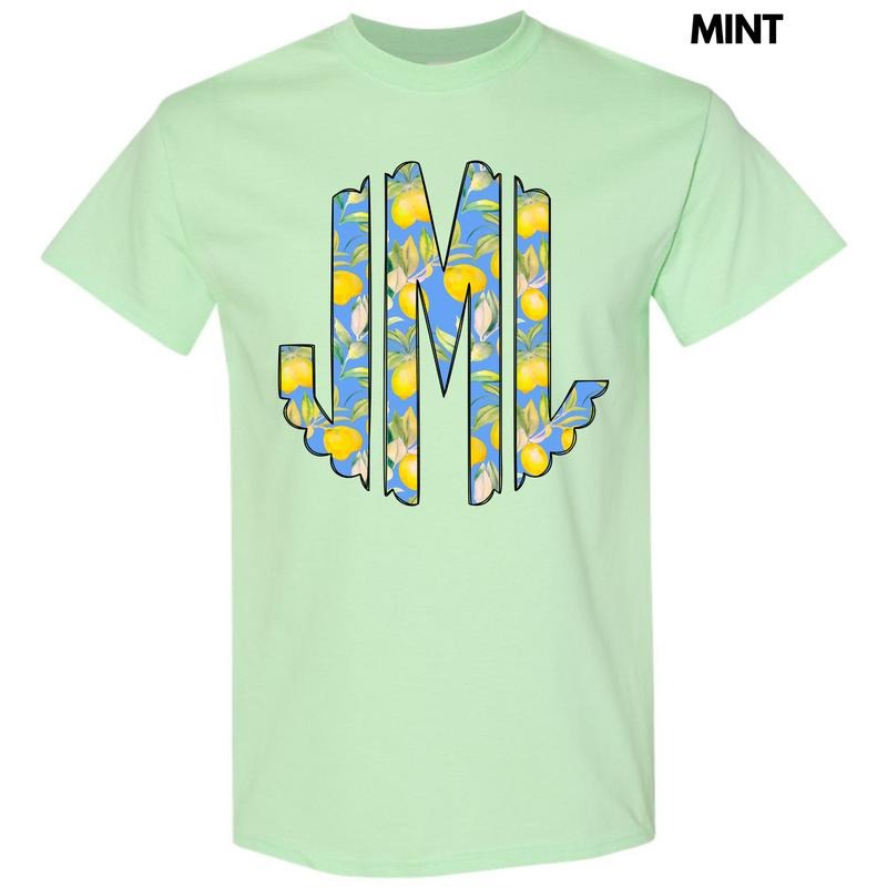 Lively Lemons Monogram Gildan Short Sleeve T-Shirt 'NLB' Hoodie, Sweatshirt | RetroVerseTees.com