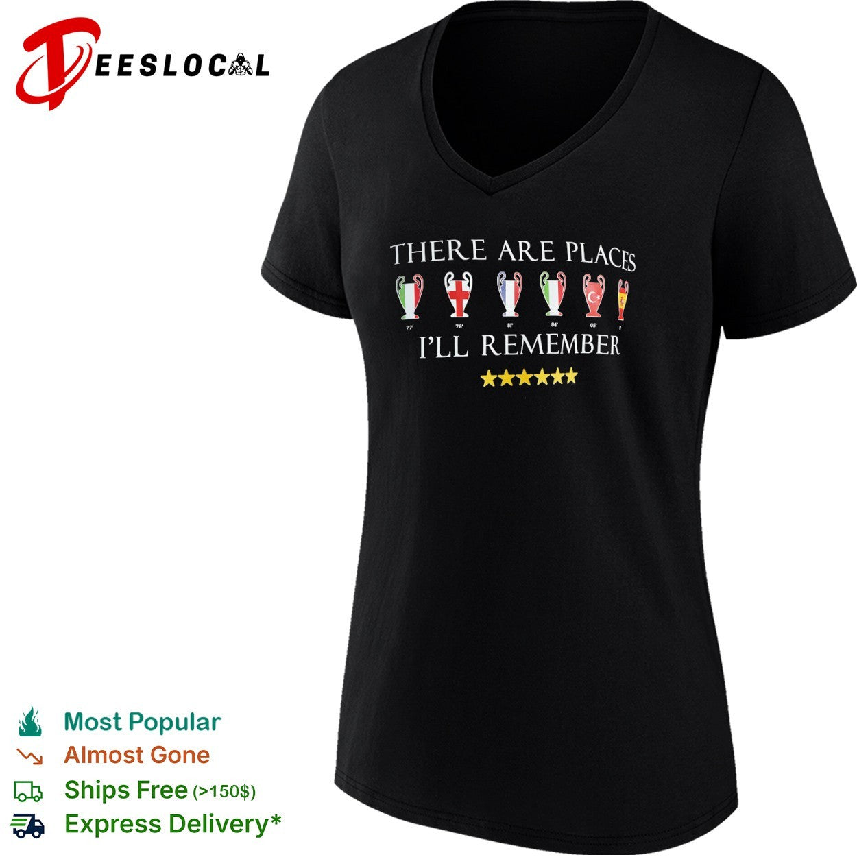 Liverpool FC There Are Places I’ll Remember Champions League shirt