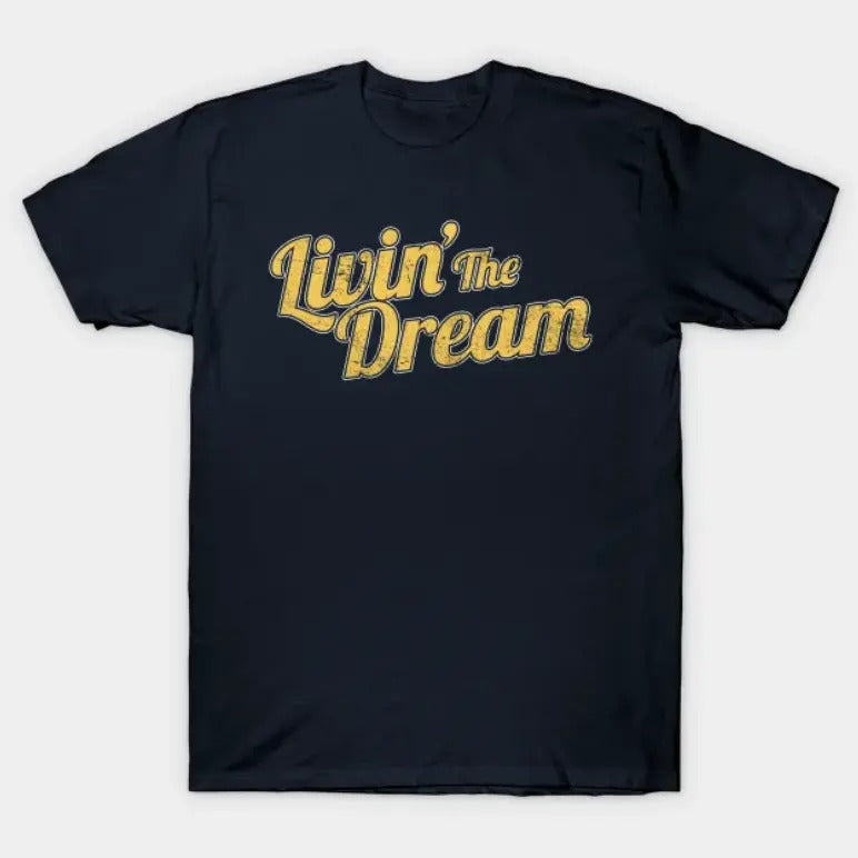 Livin' TNF Dream Vintage Graphic Tees, Meme Cringe Funny Dumb Shirt, y2k Clothing, Unisex Vacation Outfits Top Menswear...