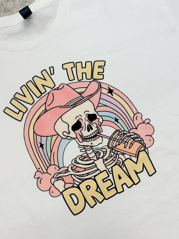 Livin' The Dream Graphic Top T-Shirts, Hoodie, Sweatshirt | RetroVerseTees.com