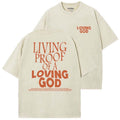 Living Proof Of Loving God Unisex Washed T-Shirt, Christian t shirts, Vintage 90s Graphic Tee, Gift Top Womenswear Cotton...