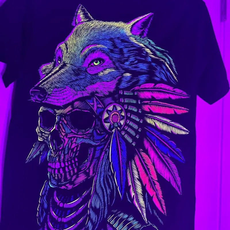 Lobo calavera sizes small t-shirt Cotton Black Hoodie, Sweatshirt | RetroVerseTees.com