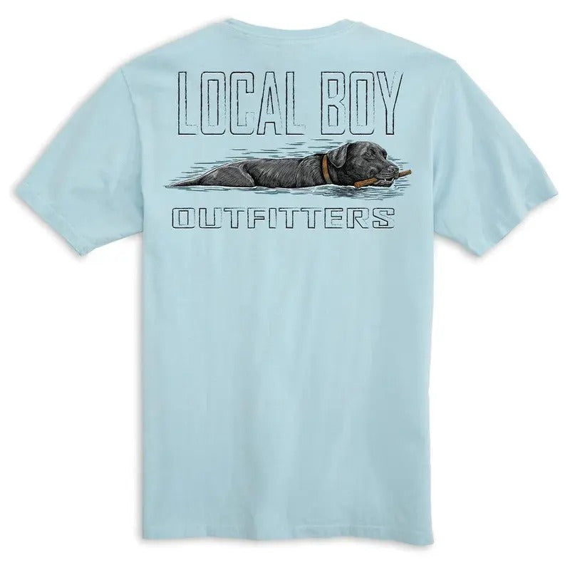 Local Boy Black Lab Dog Hunting Camo T-Shirt, back of shirt, Funny Camo Dog Shirt, Graphic Unisex Crewneck Tee For Men...