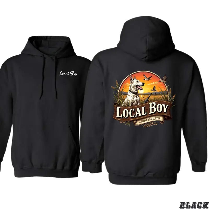 Local Boy Hoodie - Majestic Hunting Dog Design Red plumber brand Sunset Landscape for Men Gunpla brand Women - camo...