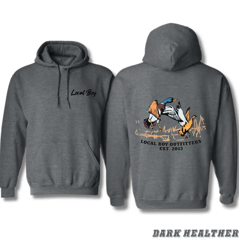 Local Boy Outfitters Hoodie - Colorful Duck Hunting Scene, Unisex Hoodie for Waterfowl Hunters Gunpla brand Nature...