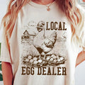 Local Egg Dealer Retro Funny Chicken Shirt, Funny Easter, Trendy Chicken Lover Tee, Farmhouse Chicken Western Tee Hoodie,...