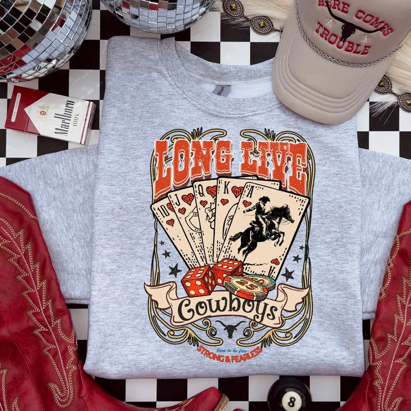 Long Live Cowboys Red DTF Transfers - THIS IS NOT A SHIRT Hoodie, Sweatshirt | RetroVerseTees.com