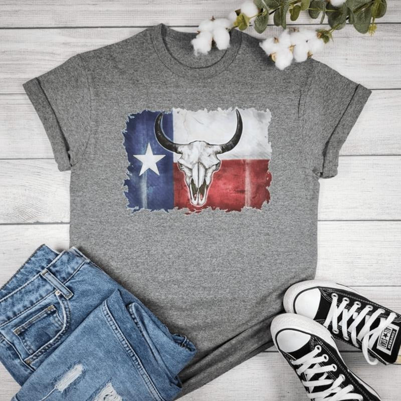 Longhorn Texas Flag Graphic T-shirt Hoodie, Sweatshirt | RetroVerseTees.com