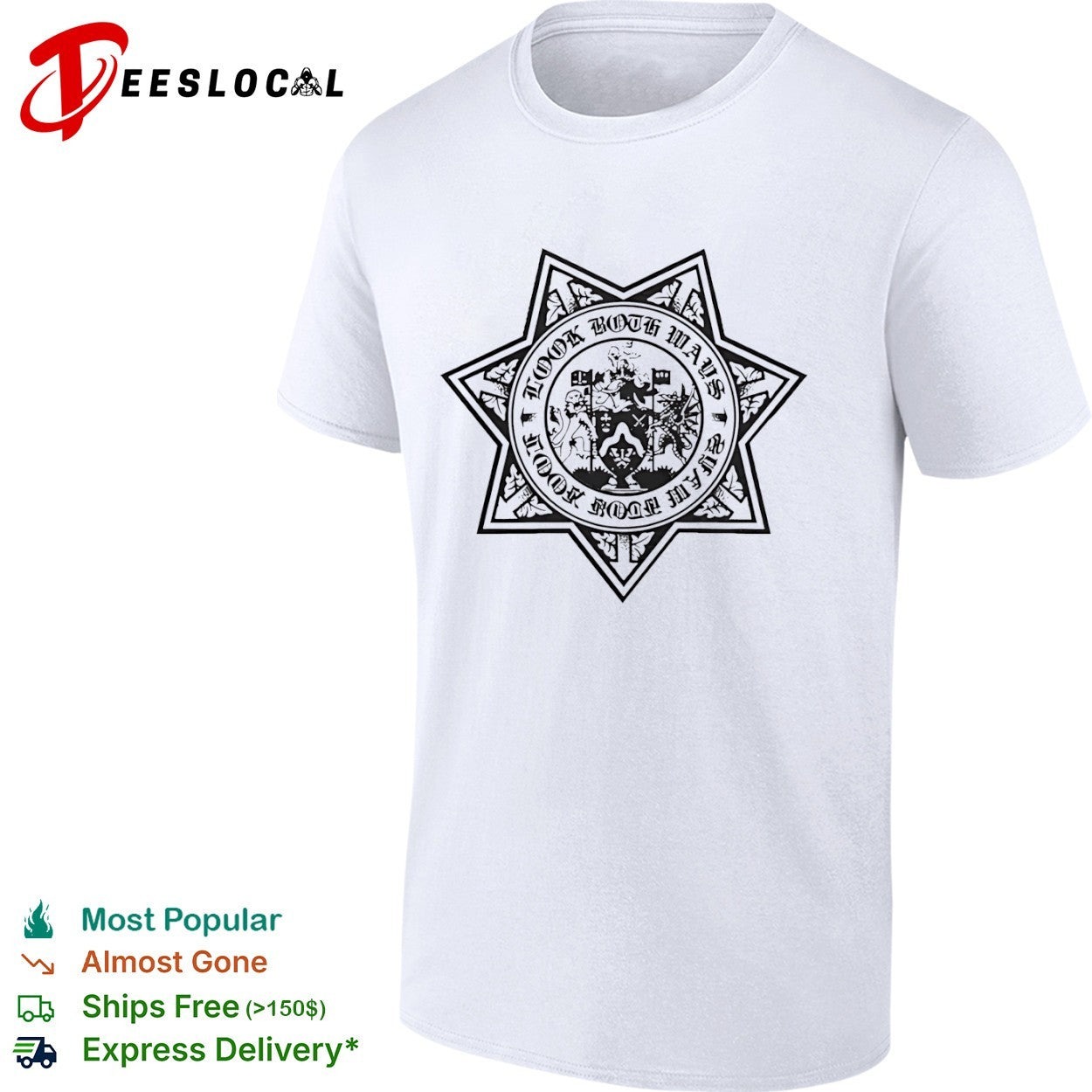 Look Both Ways Heraldic Coat of Arms Crest Shield Lion Dragon Badge Symbol shirt