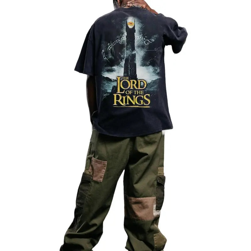 Lord Of The Rings Vintage T-Shirt Movie Shirt Menswear Streetwear Movie Fans Graphic Casual Clothing Crewneck X-Mas...
