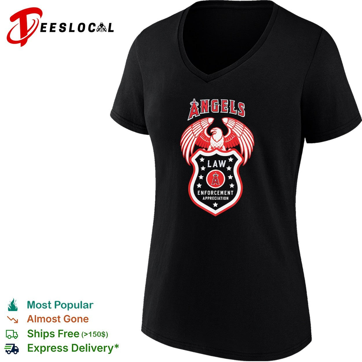 Los Angeles Angels Law Enforcement Appreciation Eagle Logo shirt