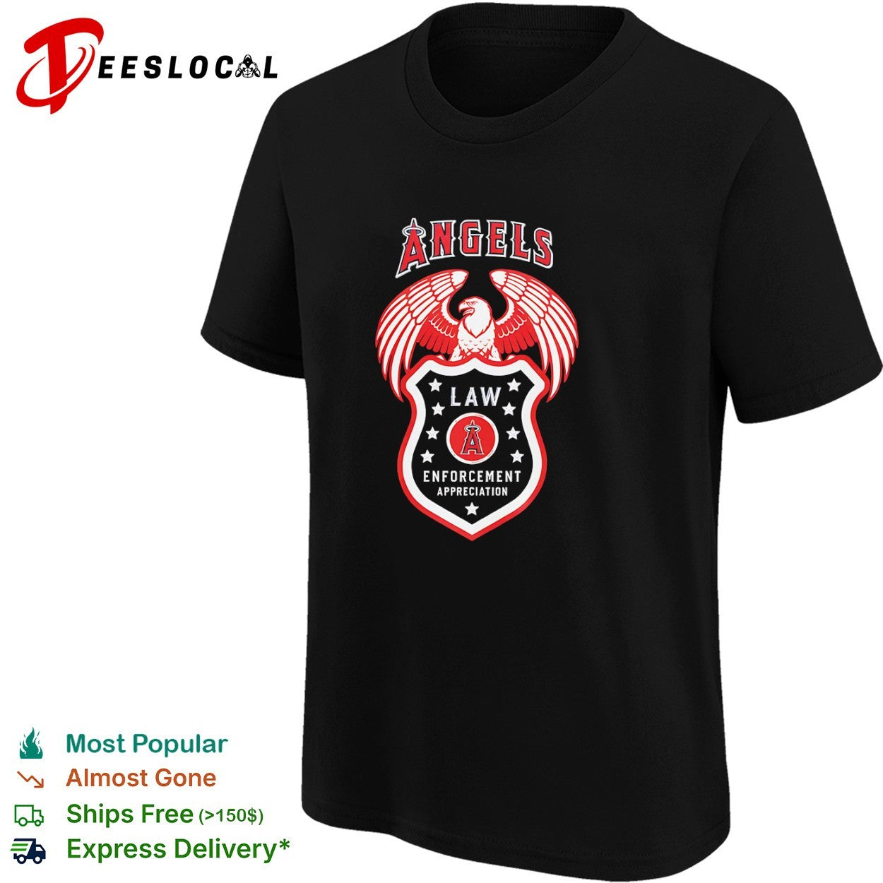 Los Angeles Angels Law Enforcement Appreciation Eagle Logo shirt