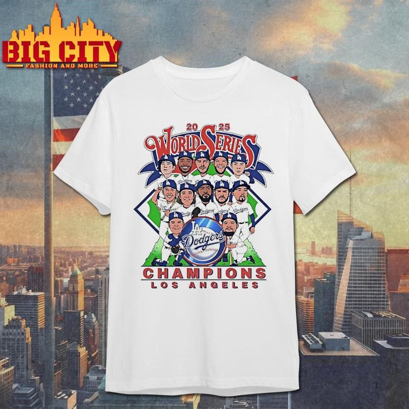 Los Angeles Dodgers 2025 World Series Champions Players Signatures Shirt