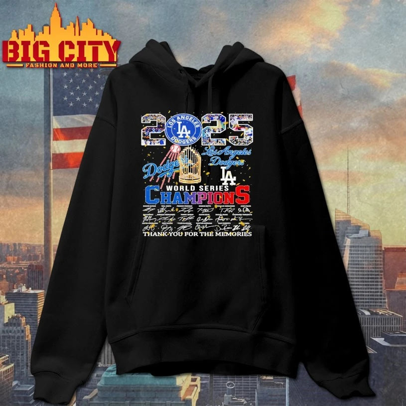 Los Angeles Dodgers 2025 World Series thank you for the memories signatures shirt