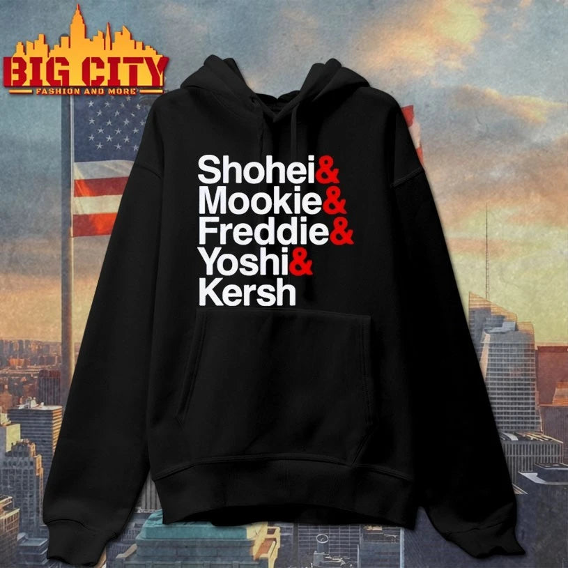 Los Angeles Dodgers Ampersand Stars Shohei Mookie Freddie Yoshi And Kersh Shirt