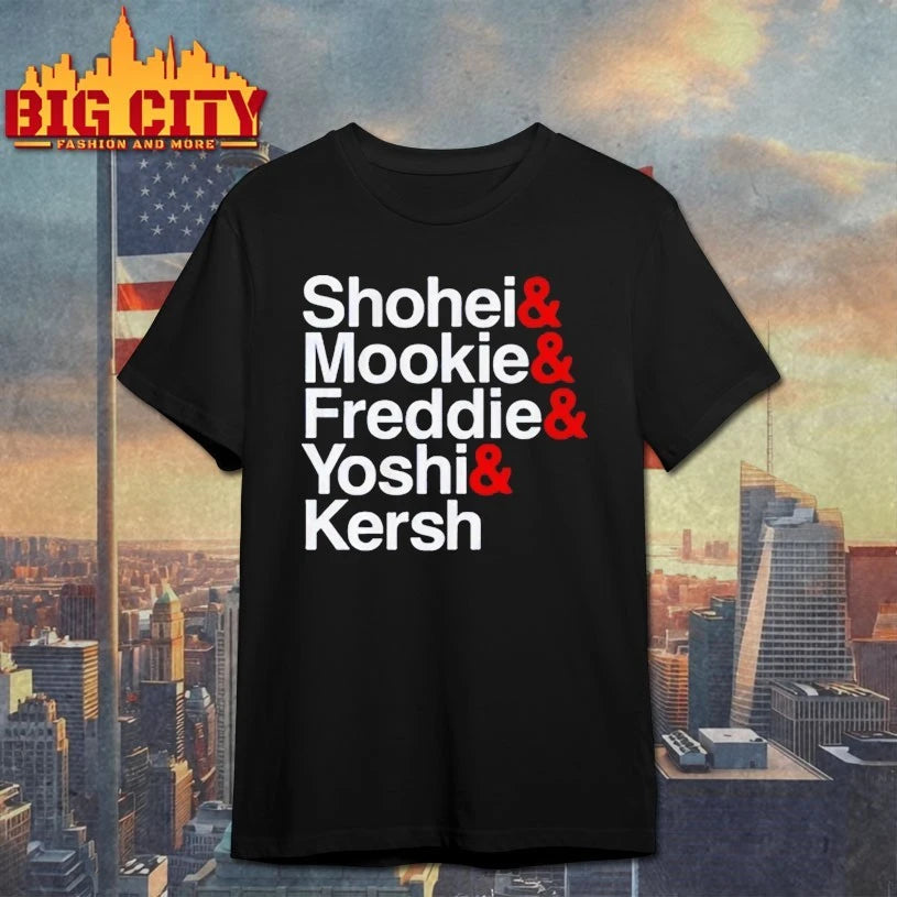 Los Angeles Dodgers Ampersand Stars Shohei Mookie Freddie Yoshi And Kersh Shirt