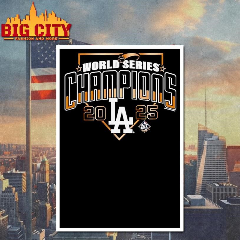 Los Angeles Dodgers Mitchell &amp; Ness Black 2025 World Series Champions Arch Shirt