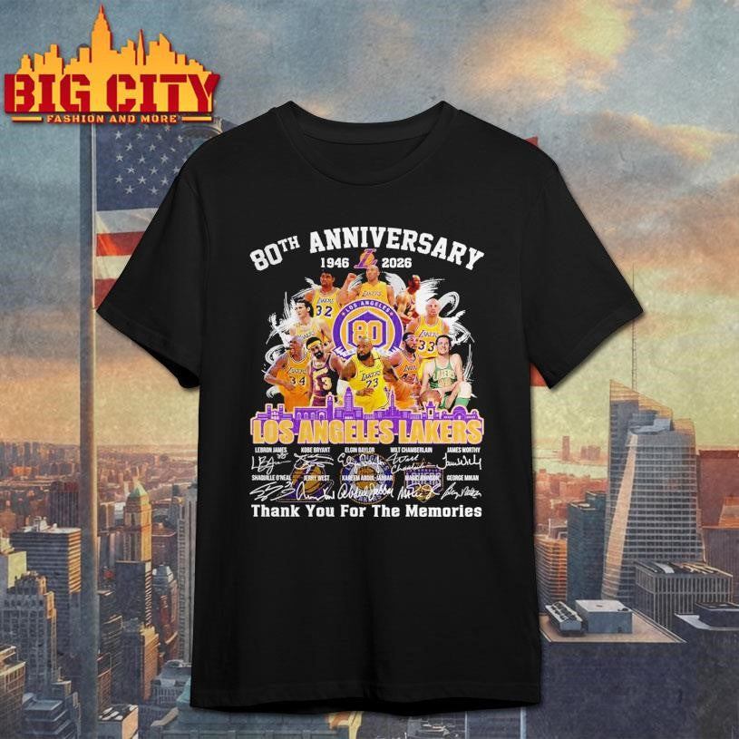 Los Angeles Lakers 80th Anniversary 1947-2026 Obsession Thank You Shirt
