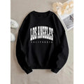Los Angeles Print Pullover Sweatshirt, Casual Long Sleeve Crew Neck Sweatshirt, Women's Clothing T-Shirts, Hoodie