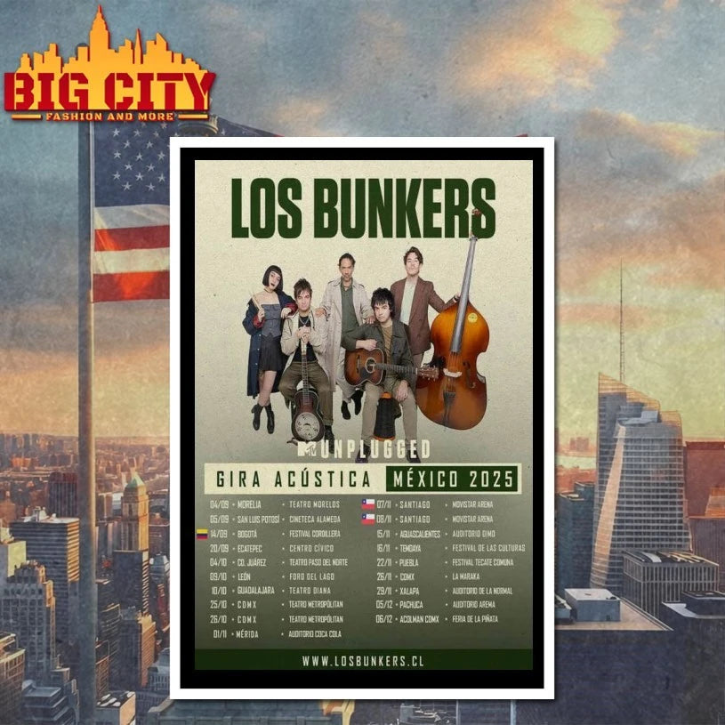 Los Bunkers Gira Acustica Mexico 2025 Poster shirt