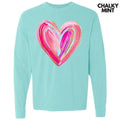 Love Brushstroke Heart Long Sleeve Comfort Colors T-Shirt Hoodie, Sweatshirt | RetroVerseTees.com