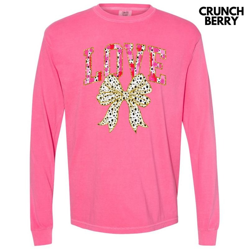 Love Coquette Bow Long Sleeve Comfort Colors T-Shirt Hoodie, Sweatshirt | RetroVerseTees.com